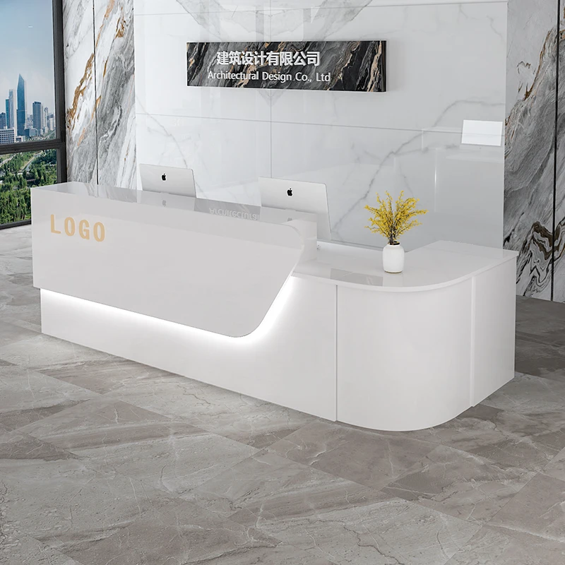 Office Furniture Usa - Storage Luxury Reception Desk Senior Custom
