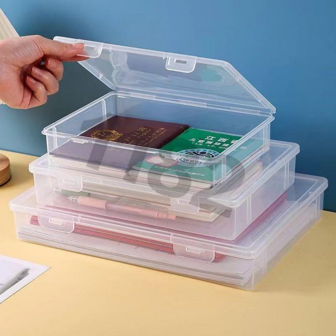 Office Furniture Filing Cabinets - Stackable Clear A4 Document Storage Box