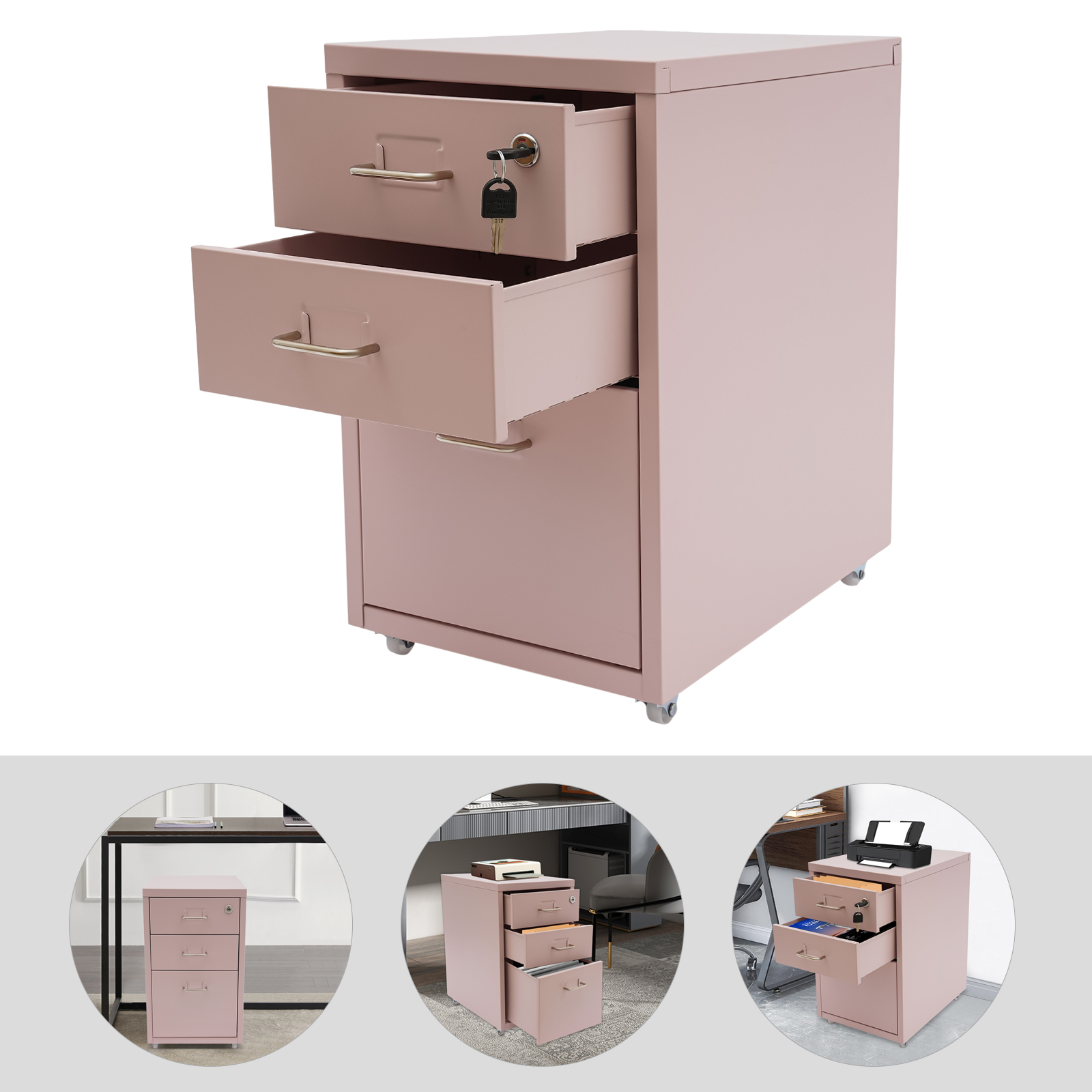 3 Tiers Rectangular Steel Vert - огляд і ціна Office Furniture Filing Cabinets