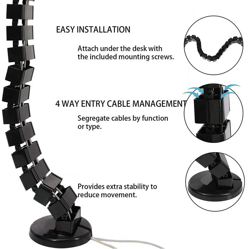 Wire Spine Cable Sleeve Under  - огляд і ціна Cable Tray Under Desk