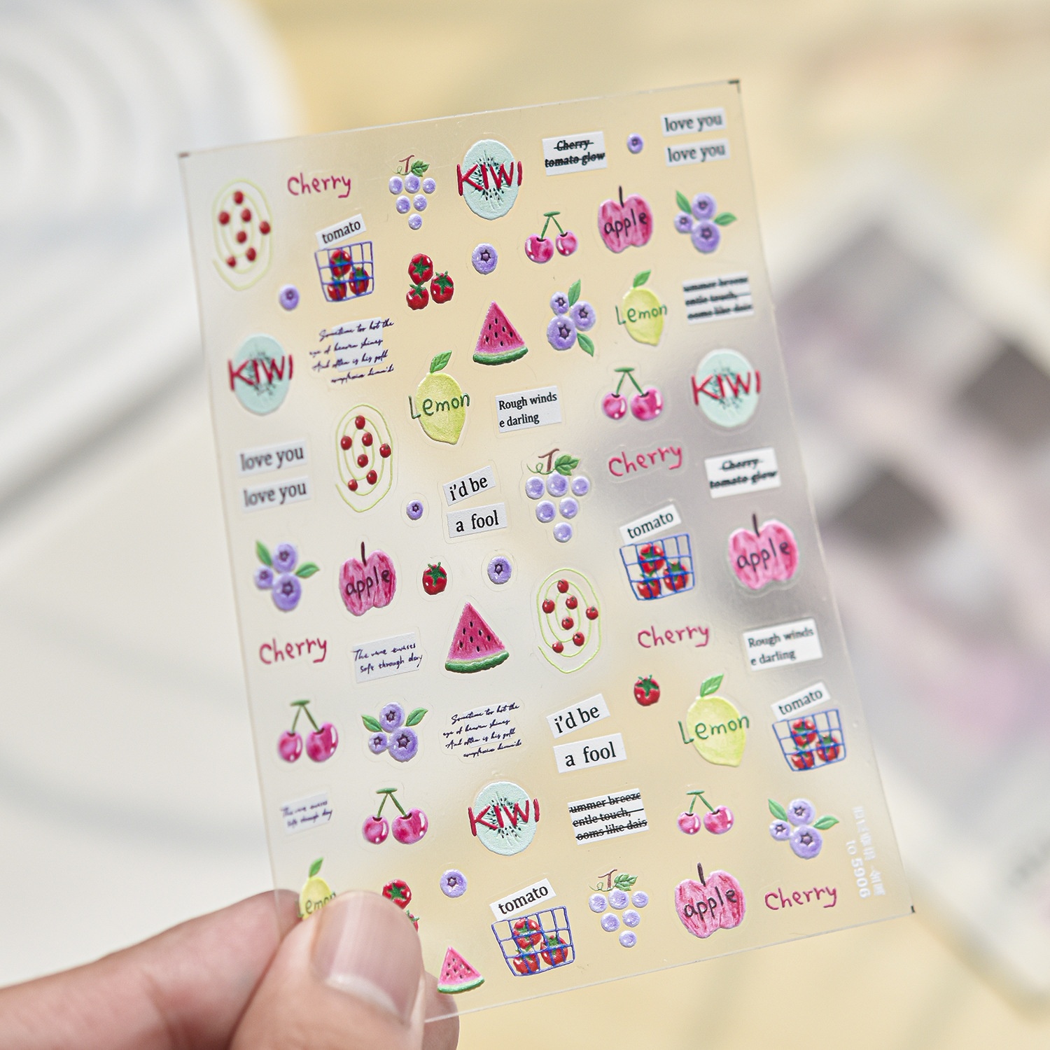 Fresh Fruit Nail Decals 5D Plu - огляд і ціна Paper Basket Mesh