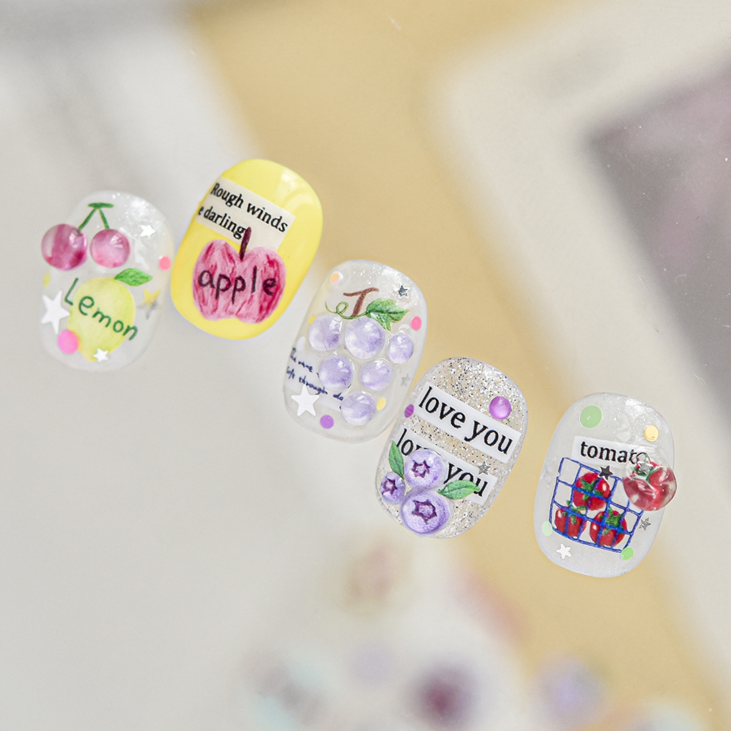 Fresh Fruit Nail Decals 5D Plu - огляд і ціна Paper Basket Mesh