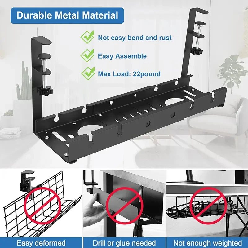 Under Table Telescopic Storage - огляд і ціна Cable Tray Under Desk