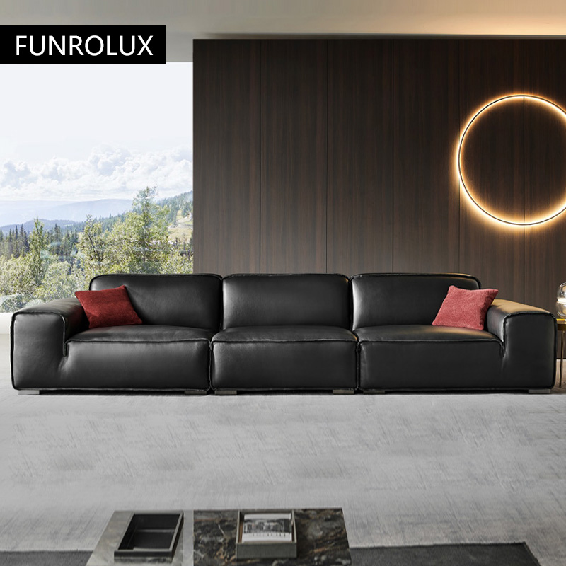 Big Black Cow Leather Sofa Off - огляд і ціна Office Furniture First