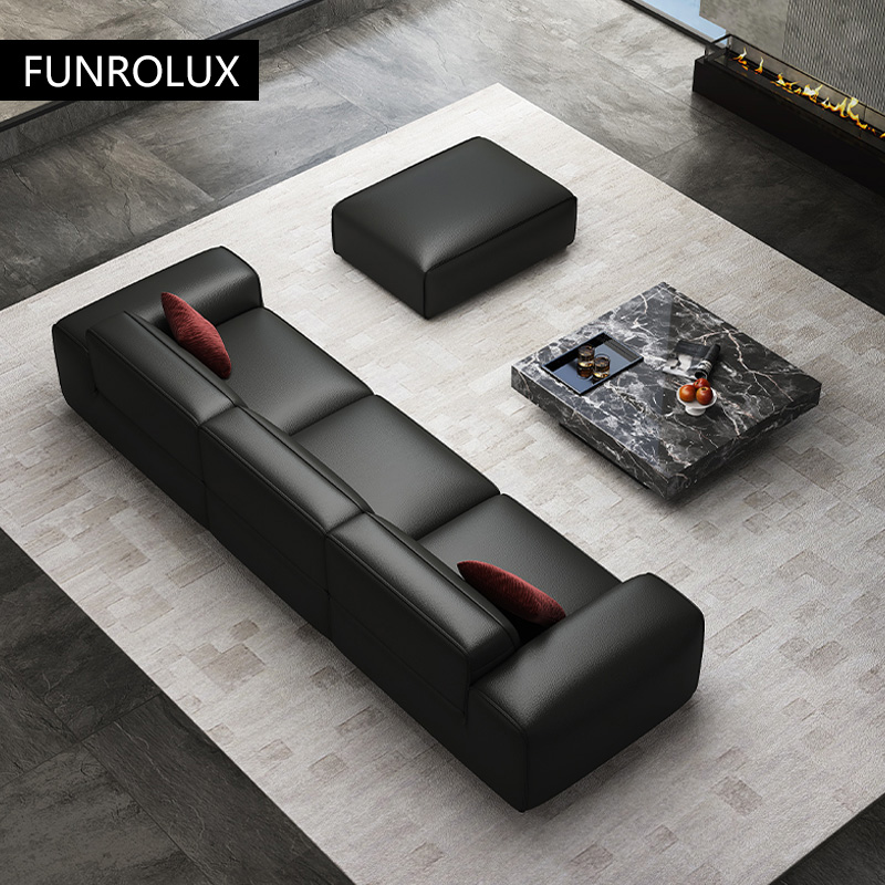Big Black Cow Leather Sofa Off - огляд і ціна Office Furniture First