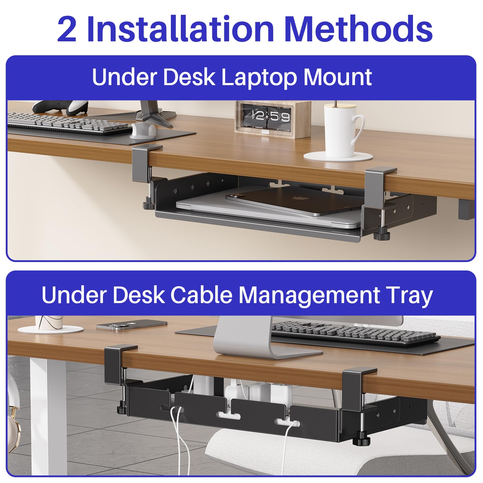 No Drill Under Desk Laptop Mou - огляд і ціна Cable Tray Under Desk