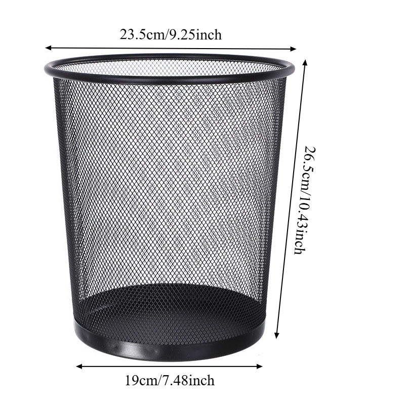 9L Large Black Metal Mesh Tras - огляд і ціна Paper Basket Mesh