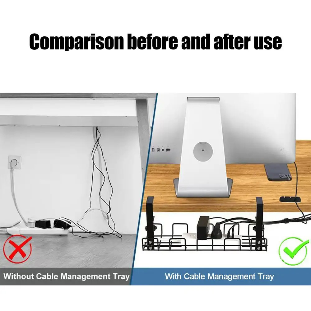 Cable Management Box Under Des - огляд і ціна Cable Tray Under Desk